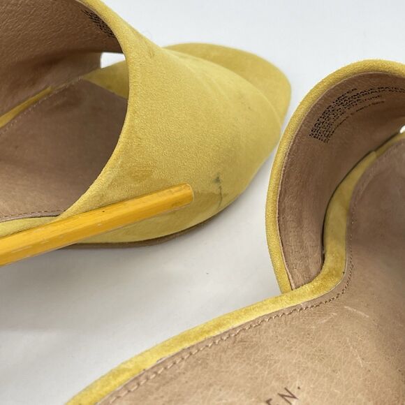 Halogen Faye Asymmetrical Slide Sandal Women’s 9.5M Yellow Suede Preppy Cottage - Picture 14 of 16